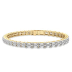 Sparkles Round & Baguette Two Tone Diamond Bracelet