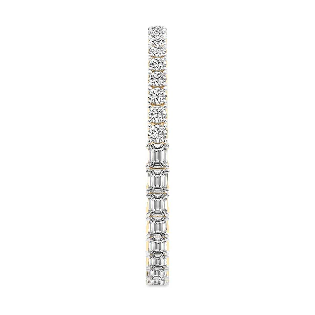 Sparkles Round & Baguette Two Tone Diamond Bracelet
