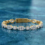 Sparkles Round & Baguette Two Tone Diamond Bracelet