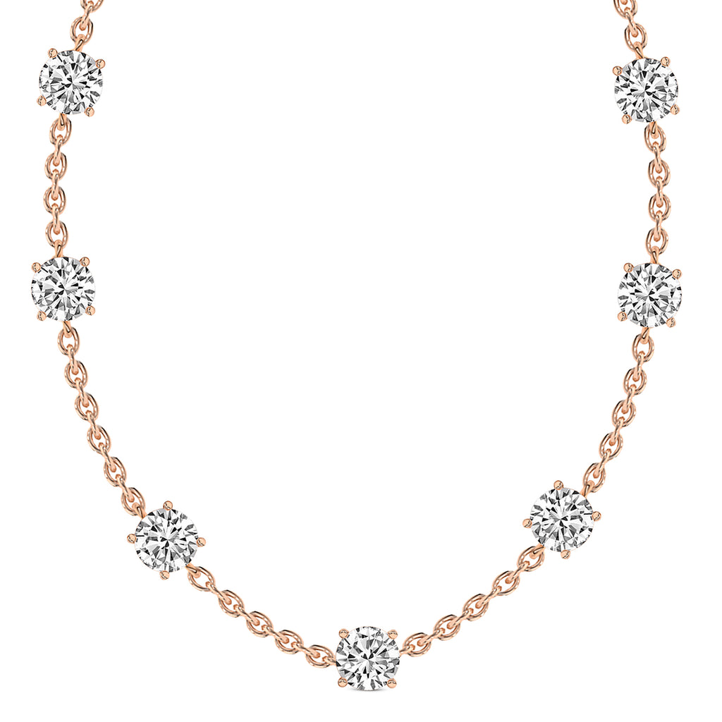 2.10 Ct Round Shape Diamond Fashion Necklace | 14K Yellow Gold