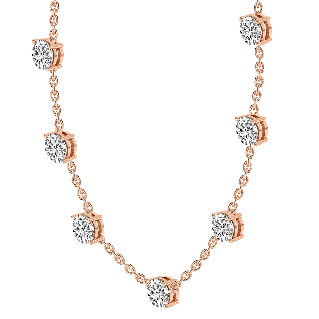2.10 Ct Round Shape Diamond Fashion Necklace | 14K Yellow Gold