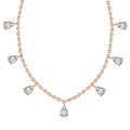 1.19 Ct Pear Shape Diamond Fashion Necklace | 14K Rose Gold