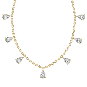 1.19 Ct Pear Shape Diamond Fashion Necklace | 14K Yellow Gold