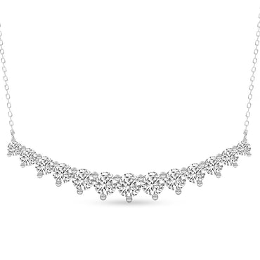 5.06 Ct Round Shape Diamond Fashion Necklace | 14K White Gold