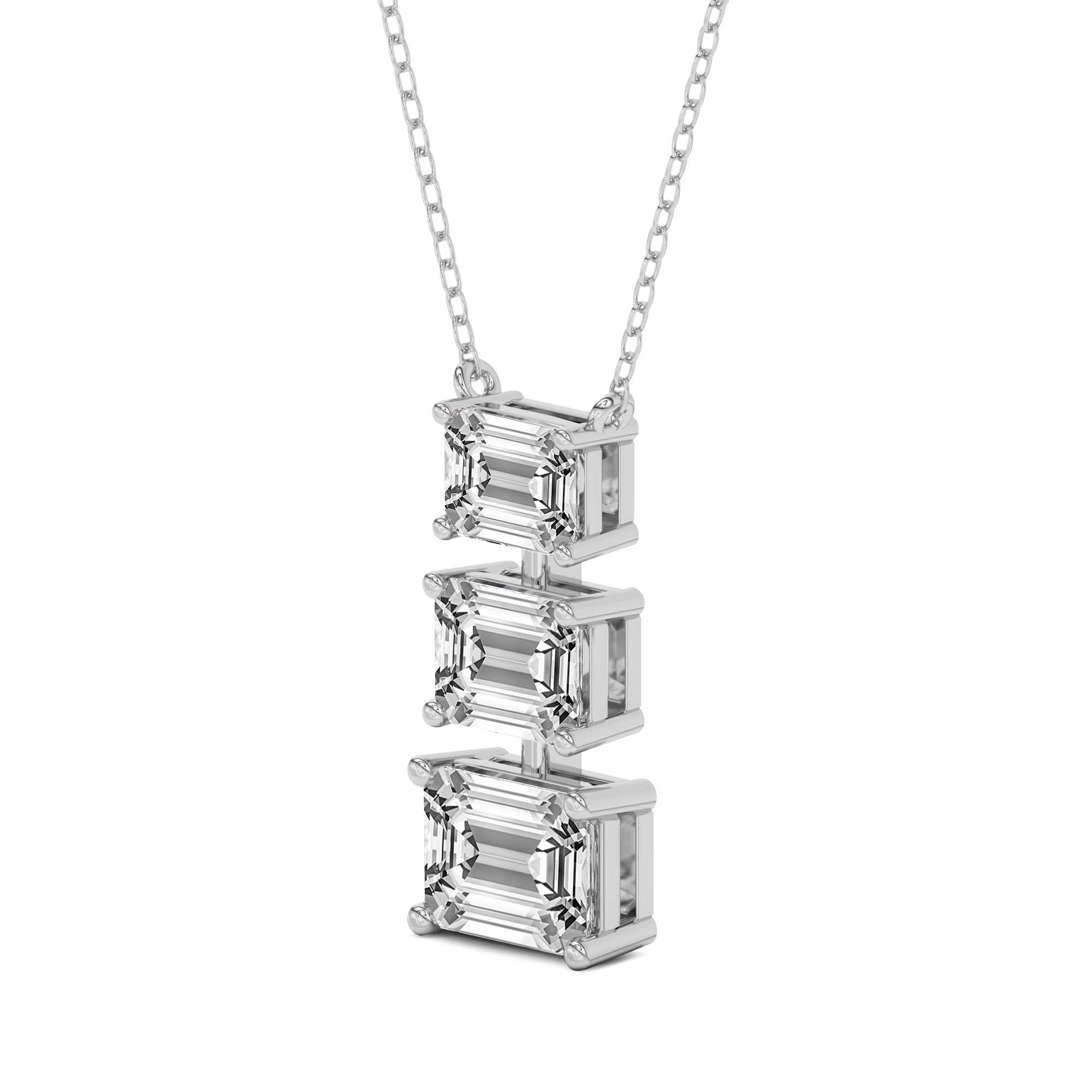 2 Ct Emerald Shape Diamond Fashion Necklace | 14K Yellow Gold