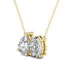 2 Ct Pear & Oval Shape Diamond Fashion Necklace | 14K Yellow Gold