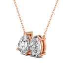 2 Ct Pear & Oval Shape Diamond Fashion Necklace | 14K Yellow Gold