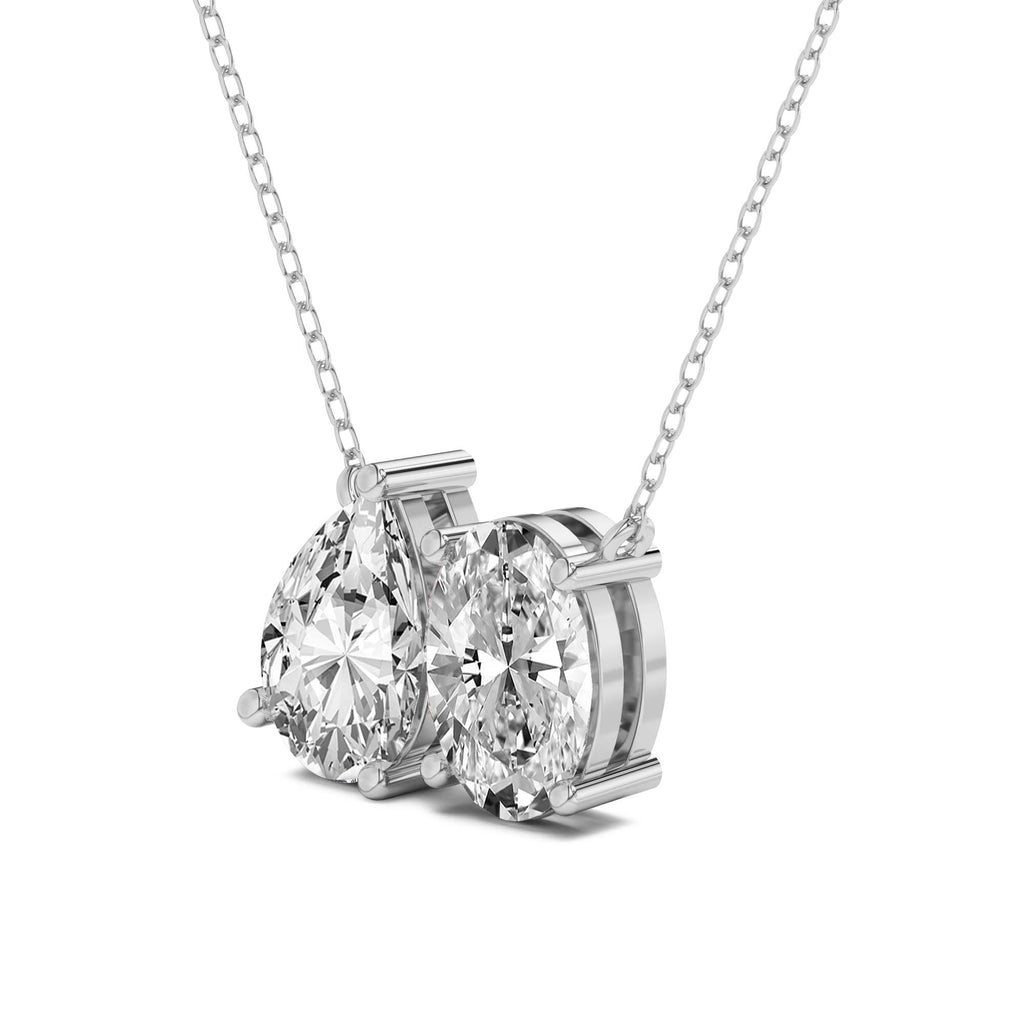 2 Ct Pear & Oval Shape Diamond Fashion Necklace | 14K Yellow Gold