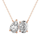 2 Ct Pear Oval Shape Diamond Fashion Necklace in 14K