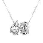 2 Ct Pear Oval Shape Diamond Fashion Necklace in 14K