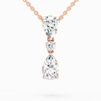 4.05 Ct Pear Diamond Pendant Necklace in 14K