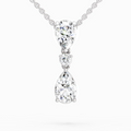 4.05 Ct Pear & Round Diamond Pendant Necklace | 14K White Gold