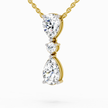 4.05 Ct Pear Diamond Pendant Necklace in 14K