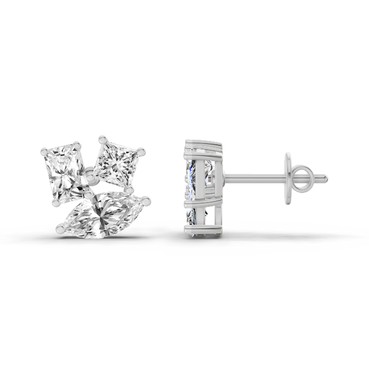 2.1 Ct Fashion Earrings | 14K White Gold