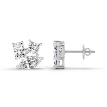 2.1 Ct Fashion Earrings | 14K White Gold
