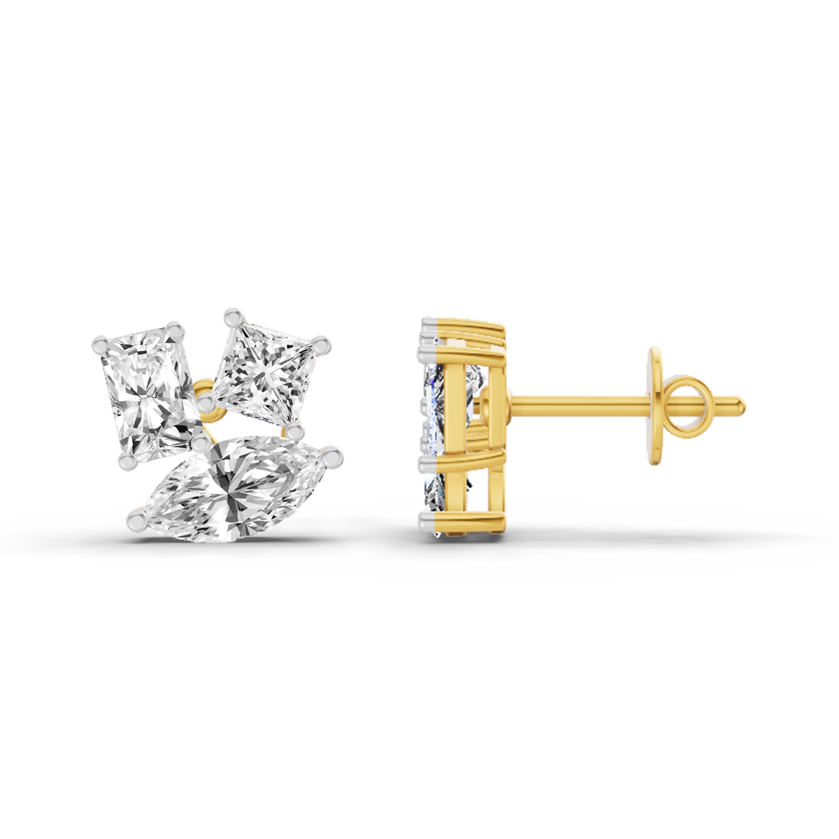 2.1 Ct Fashion Earrings | 14K Yellow Gold