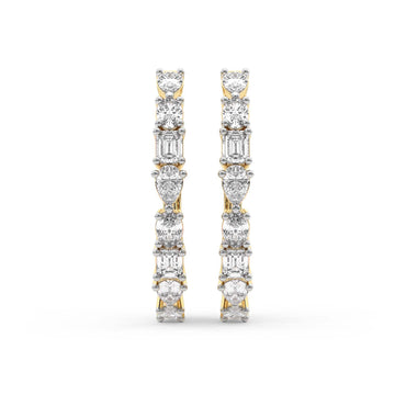 Sparkles ixed Cut Hoop Diamond Earring