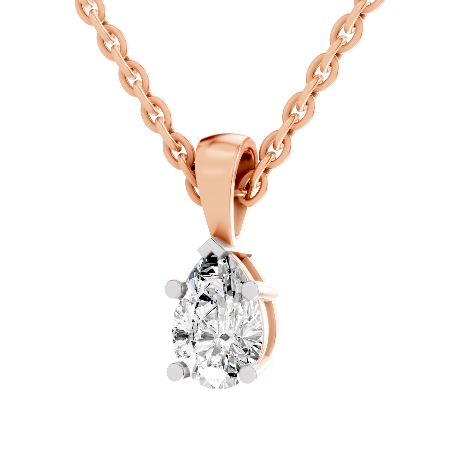 0.5 Carat Eternal Pear Pendant | 14K Rose Gold