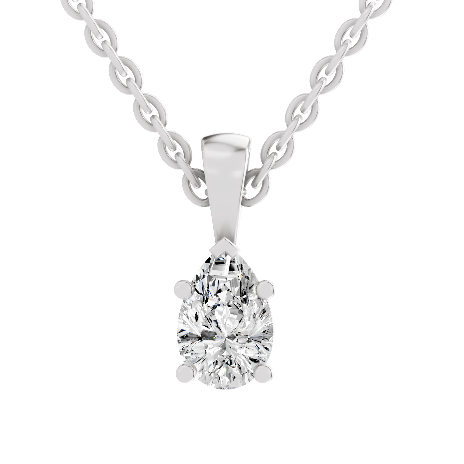 0.5 Carat Eternal Pear Pendant | 14K White Gold