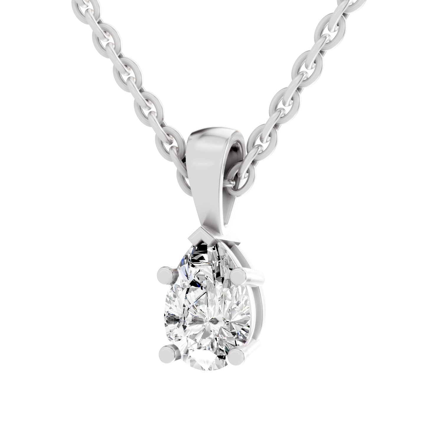 0.5 Carat Eternal Pear Pendant | 14K White Gold