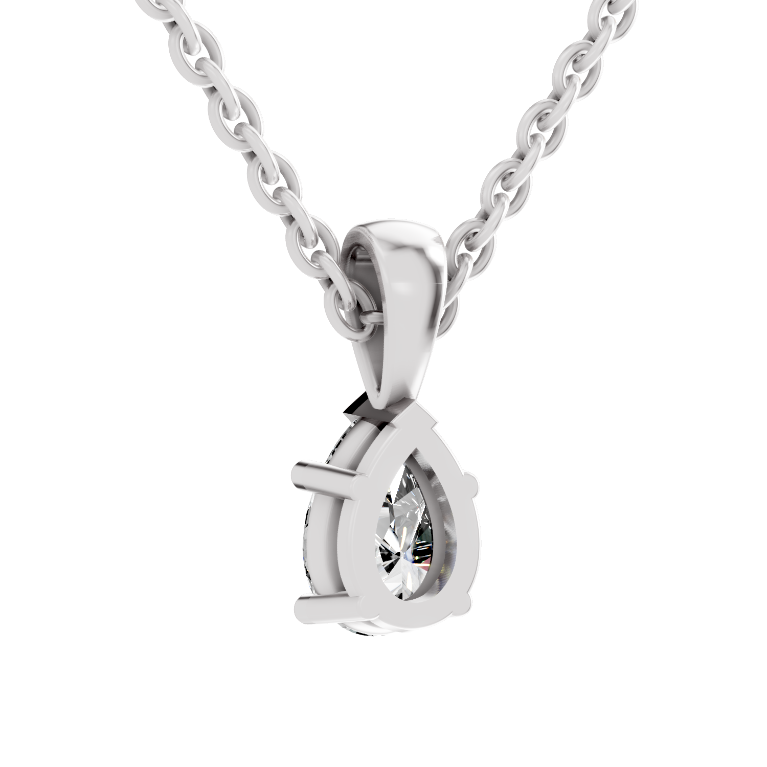 0.5 Carat Eternal Pear Pendant | 14K White Gold