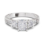 1.46 Ct Cushion Shape Solitaire Diamond Ring| 14K White Gold