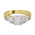 1.46 Ct Cushion Shape Solitaire Diamond Ring| 14K Yellow Gold
