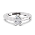 0.50 Ct Pear Shape Solitaire Diamond Ring| 14K White Gold