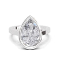 3 Ct Pear Shape Solitaire Diamond Ring| 14K White Gold