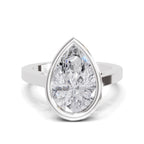 3 Ct Pear Shape Solitaire Diamond Ring| 14K White Gold