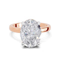 4 Ct Oval Shape Solitaire Diamond Ring| 14K Rose Gold