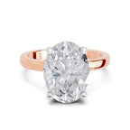 4 Ct Oval Shape Solitaire Diamond Ring| 14K Rose Gold