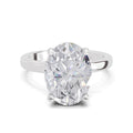 4 Ct Oval Shape Solitaire Diamond Ring| 14K White Gold