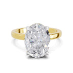 4 Ct Oval Shape Solitaire Diamond Ring| 14K Yellow Gold