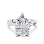 4 Ct Pear Shape Solitaire Diamond Ring| 14K White Gold