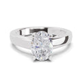 1 Ct Oval Shape Solitaire Diamond Ring| 14K White Gold