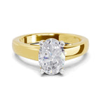 1 Ct Oval Shape Solitaire Diamond Ring| 14K Yellow Gold