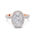 2.6 Ct  Oval Shape Halo Diamond Ring| 14K Rose Gold