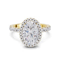 2.6 Ct  Oval Shape Halo Diamond Ring| 14K Yellow Gold