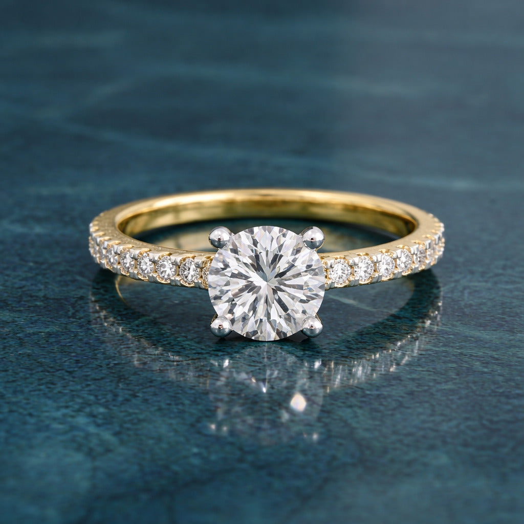 Sparkles 14K Gold 5.47 Carat Diamond Solitaire Ring