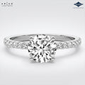 Arias by Lara Dutta Traditional Pave Solitaire Diamond Ring