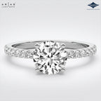 Arias by Lara Dutta Traditional Pave Solitaire Diamond Ring