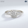 Arias by Lara Dutta Radiant Cut Halo Engagement Ring