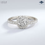 Arias by Lara Dutta Radiant Cut Halo Engagement Ring