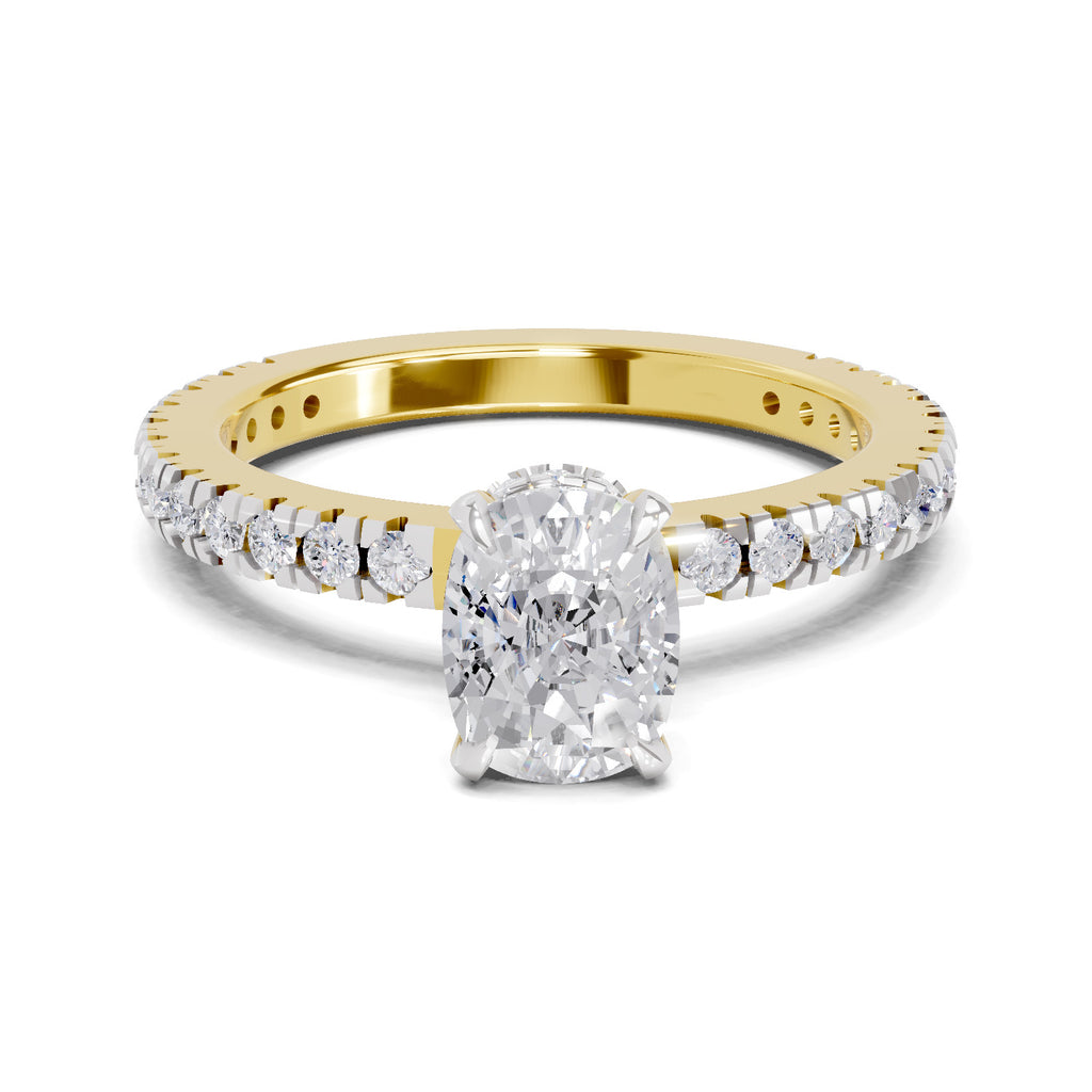 1.41 Ct Cushion Shape Solitaire Diamond Ring| 14K Yellow Gold