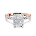 3.19 Ct Cushion Shape Solitaire Diamond Ring| 14K Rose Gold