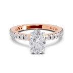 1.41 Ct Oval Shape Solitaire Diamond Ring| 14K Rose Gold