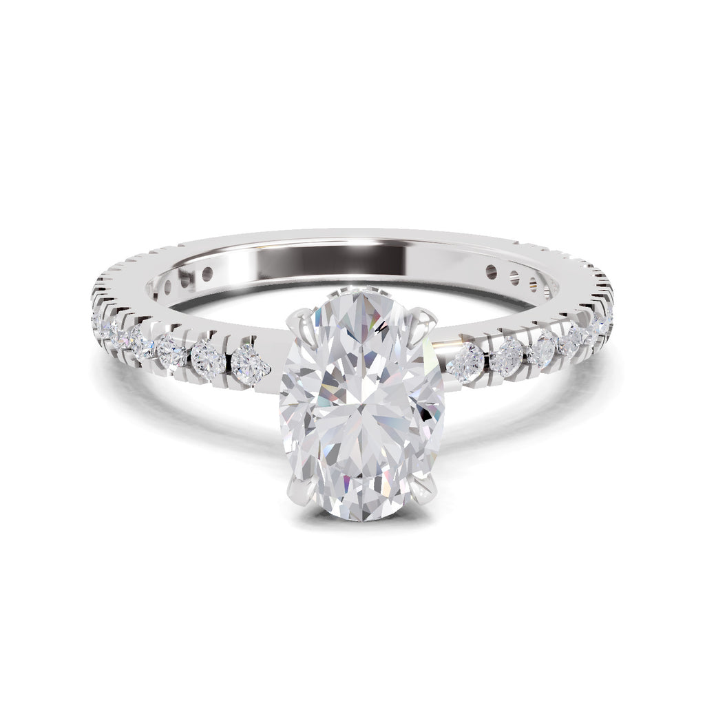 1.41 Ct Oval Shape Solitaire Diamond Ring| 14K White Gold