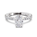 1.41 Ct Oval Shape Solitaire Diamond Ring| 14K White Gold
