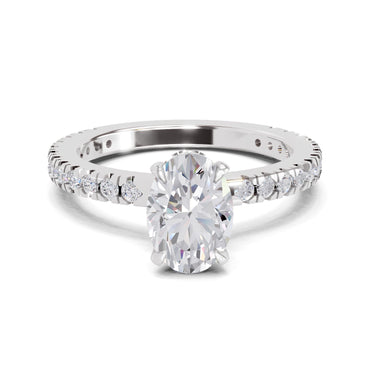 1.41 Ct Oval Shape Solitaire Diamond Ring| 14K White Gold